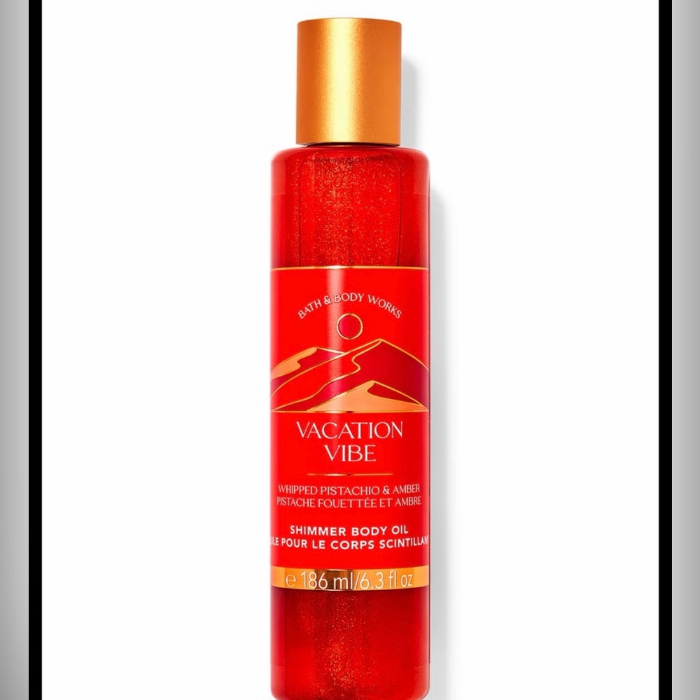 Bath & Body Works Red & Gold Vacation Vibe Shimmer Body Oil